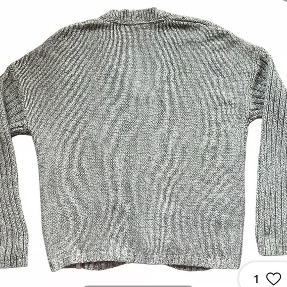 WOOLRICH Women’s Grey Cable Knit Chunky Grannycore Zip Up Sweater Sz SP - Picture 8 of 8